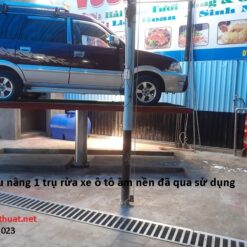 Cầu nâng rửa xe ô tô 1 trụ âm nền chữ H