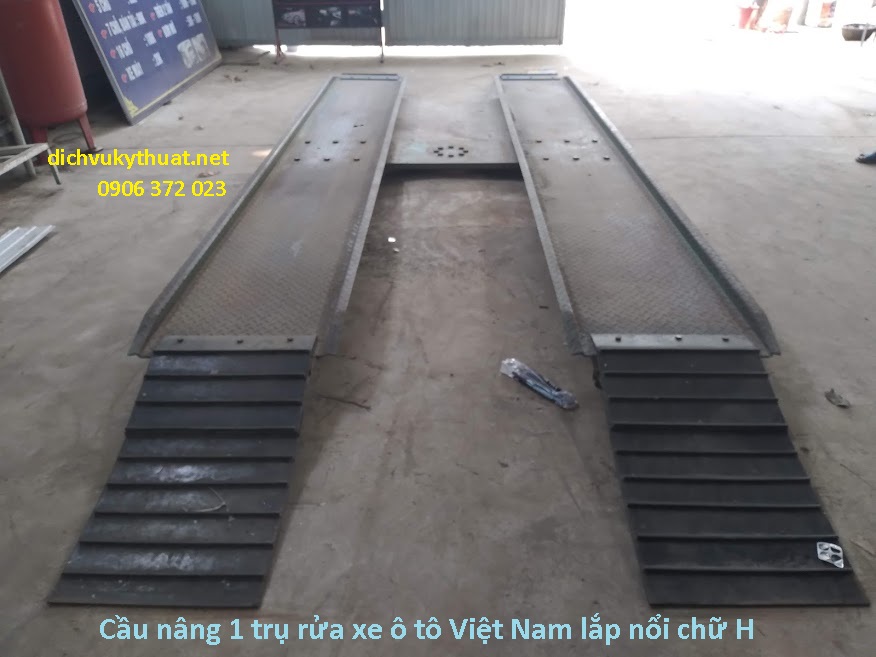 Cầu nâng 1 trụ rửa xe ô tô Việt Nam lắp nổi chữ H